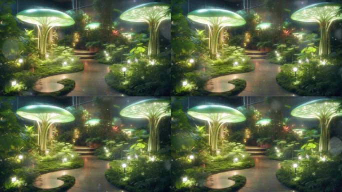 4K梦幻生态植物园概念背景