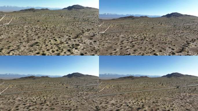 莫哈韦沙漠公路航拍在兰开斯特向前倾斜美国加州