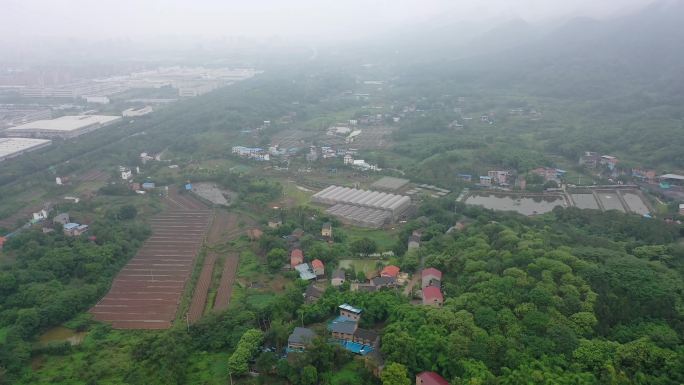 航拍重庆九龙坡白市驿乡村田园