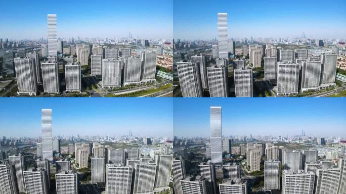4k原素材-上海后滩城市航拍