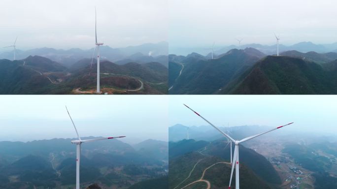 新能源风力发电机组4K素材