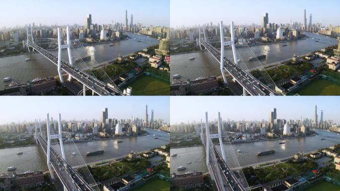 4k原素材-南浦大桥航拍