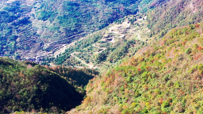 浙江天台山南黄古道，沿途风光