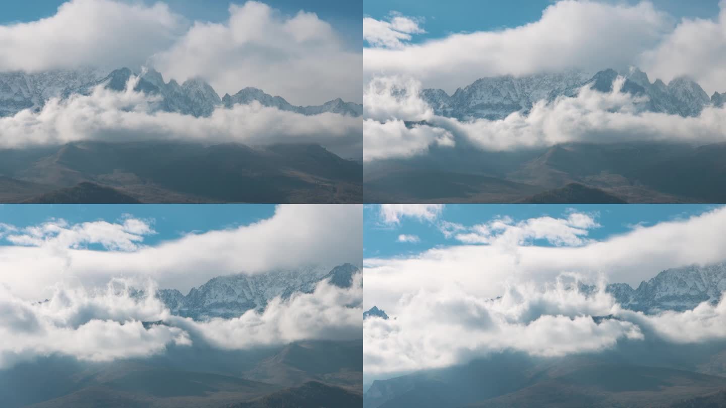 草地和远山的美景唯美大气雪山风光自然美景