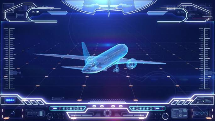 波音787客机HUD科技界面展示素材