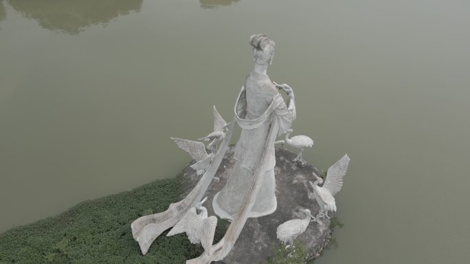 4k 航拍 肇庆 七星岩 雕塑