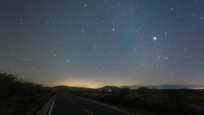 山西大同火山天路唯美星空延时视频