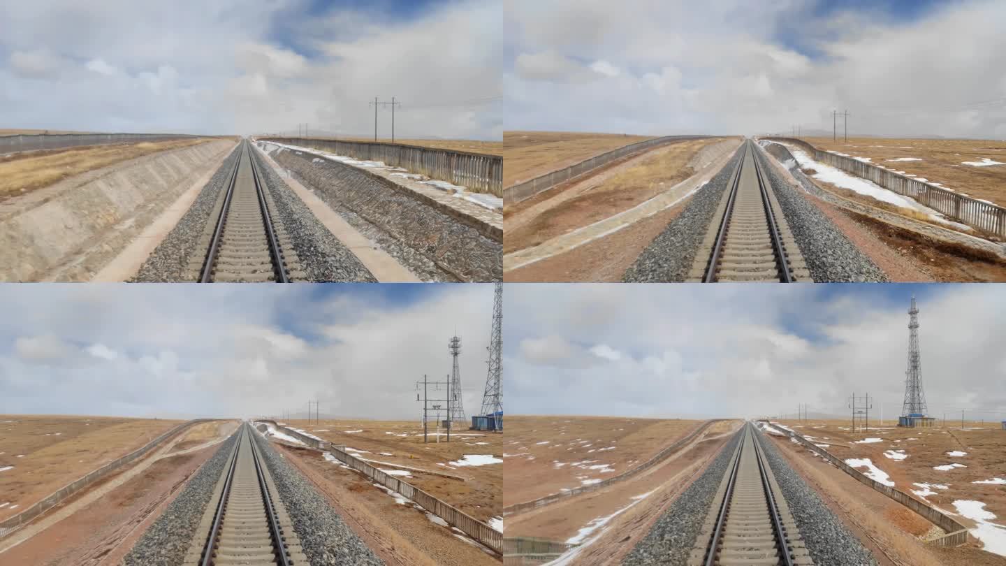 青藏铁路安多路段铁轨轨道