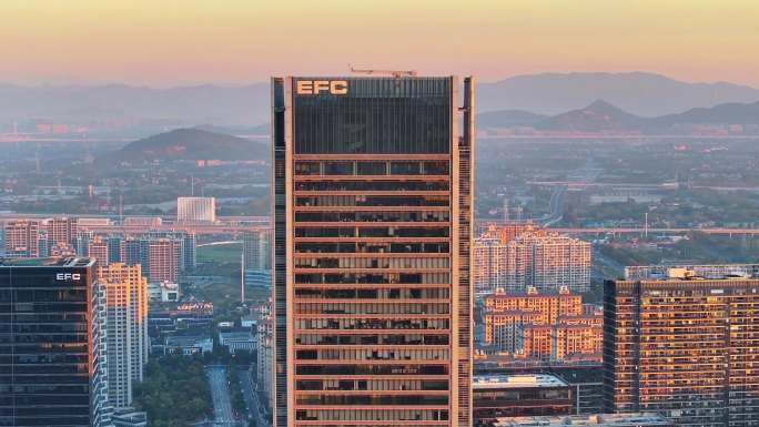 航拍杭州未来科技城EFC欧美金融城
