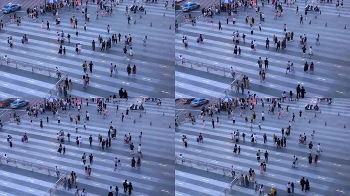 4K街道上的人流实拍视频