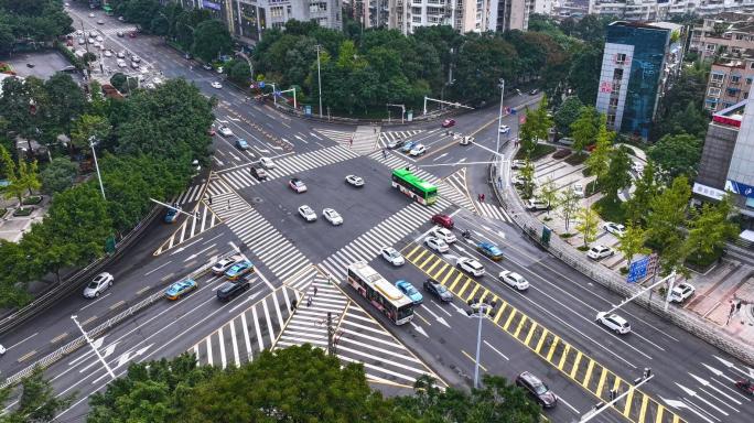 泸州城市车流延时航拍