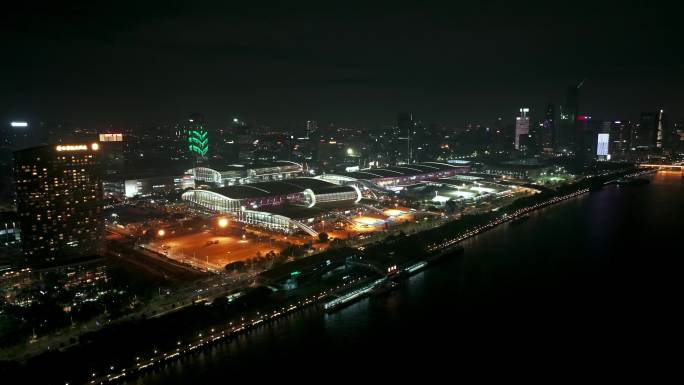 琶洲国际会展中心夜景航拍