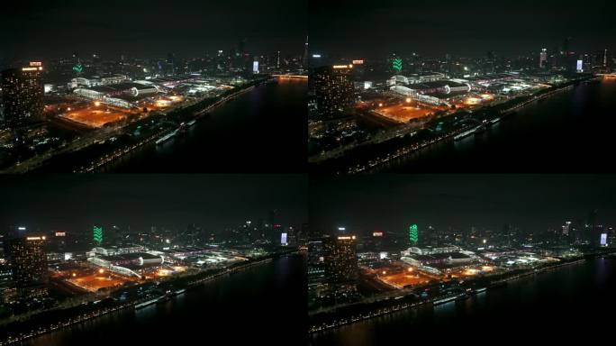 琶洲国际会展中心夜景航拍