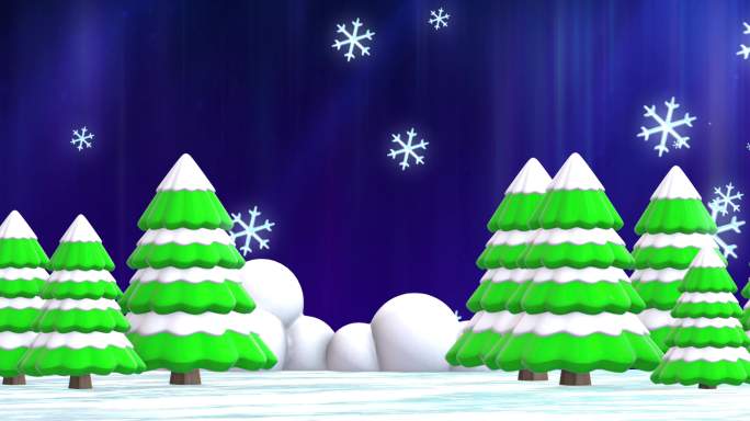圣诞树雪花舞台背景