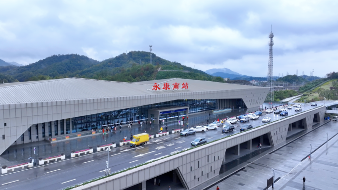 浙江永康高铁站高铁行驶 高铁行驶