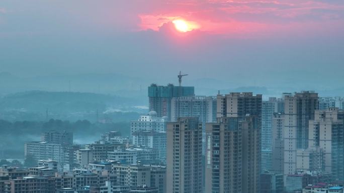 4K航拍衡阳耒阳城市风景耒水河畔7