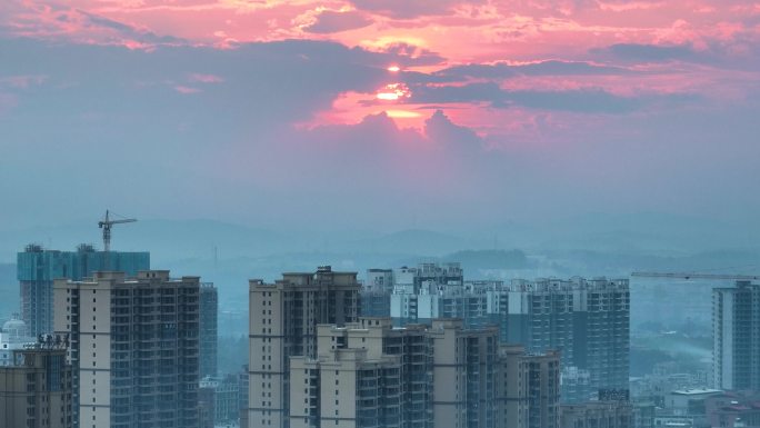 4K航拍衡阳耒阳城市风景耒水河畔8