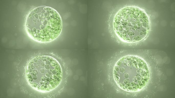 绿色精华水珠激活细胞分子 化妆品修复功效