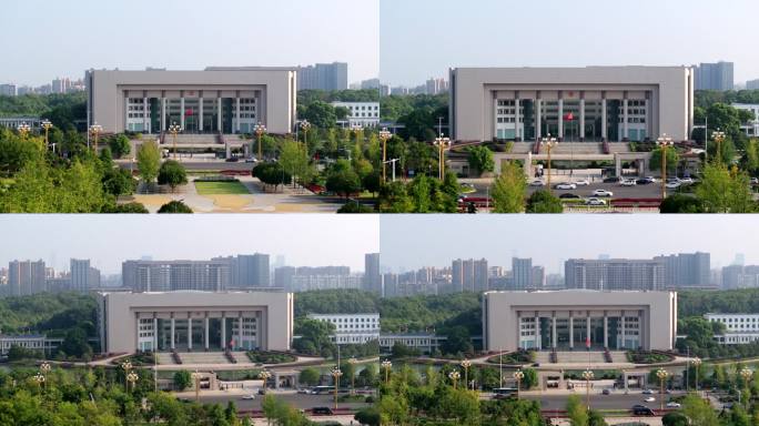 4K湖南省政府大楼航拍
