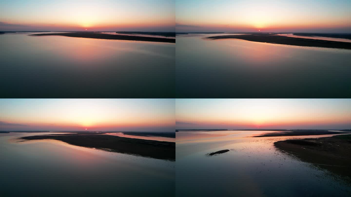 夕阳下的鄱阳湖区