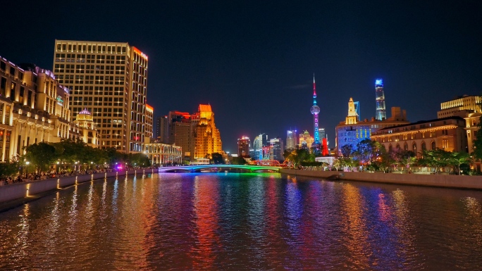 上海苏州河璀璨灯光夜景2