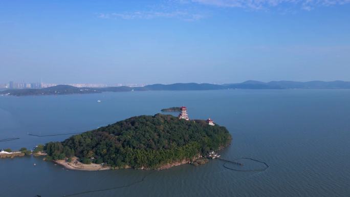 4K岛屿湖泊城市航拍国内