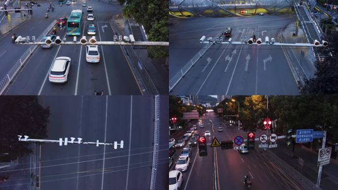 实拍城市道路监控摄像头