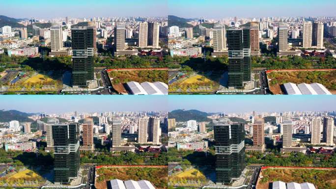 台州市椒江区，和合公园以及周边建筑风格