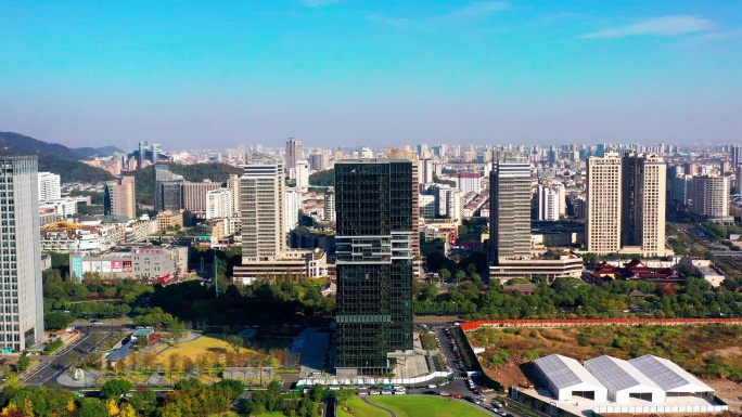 台州市椒江区，和合公园以及周边建筑风格