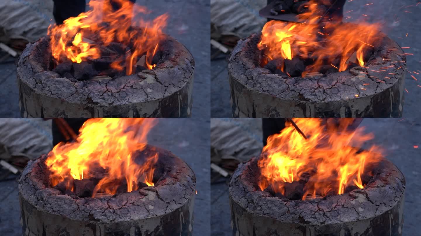 4K自然火焰燃烧碳燃烧实拍视频
