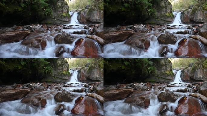 清澈溪流延时小溪流水视频素材