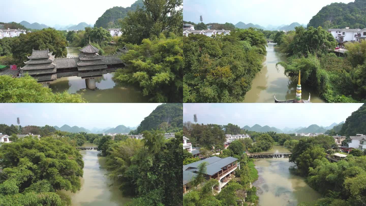 风雨桥到滚水坝航拍一镜到底