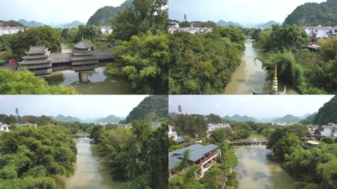 风雨桥到滚水坝航拍一镜到底