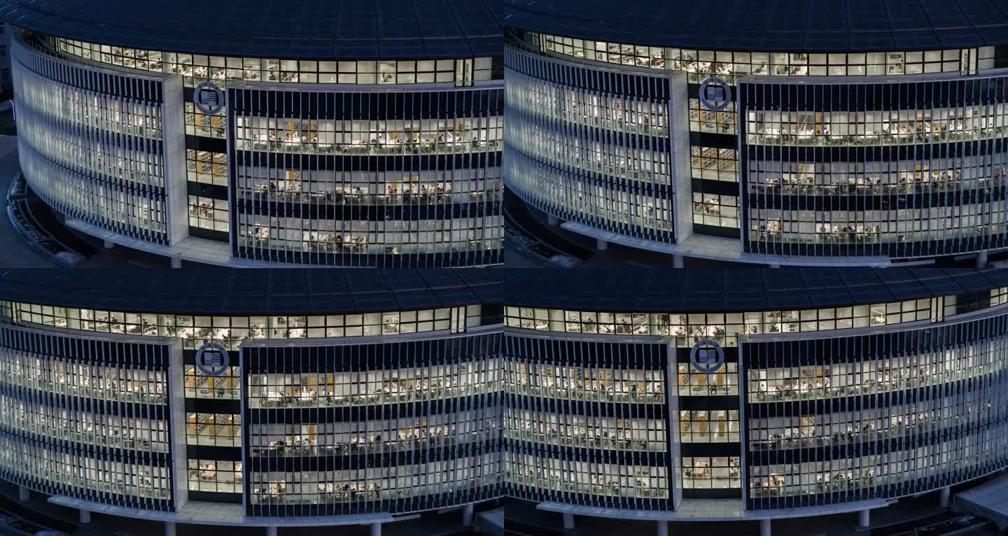 【高清6K】建筑内透夜景航拍