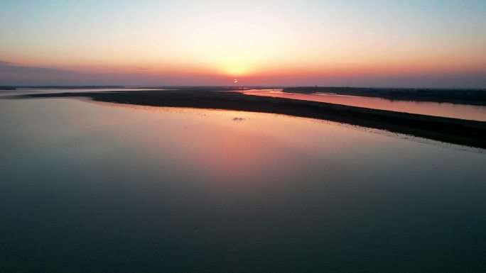 夕阳下的鄱阳湖区