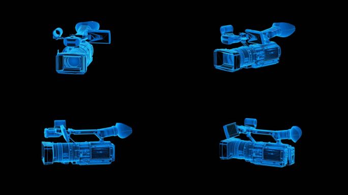 摄像机蓝色科技线条通道素材