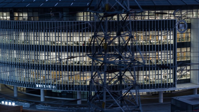 【高清6K】建筑内透夜景航拍