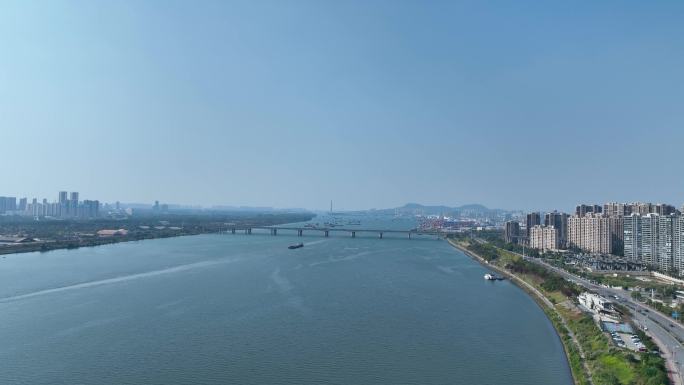 4K航拍长沙城北湘江河畔长沙新港