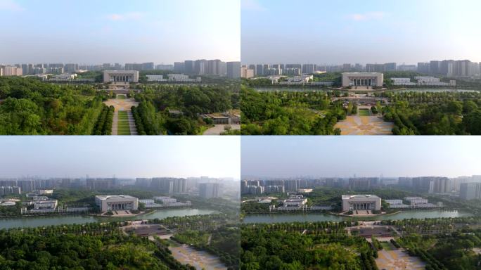 4K湖南省政府大楼航拍