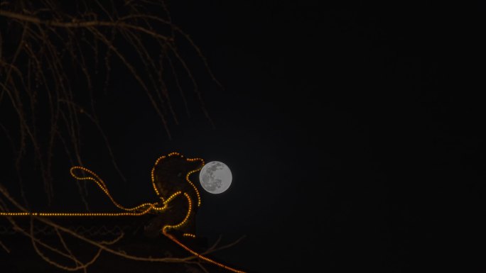 月亮 上海豫园月升