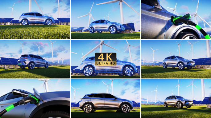 新能源汽车充电低碳环保碳达峰清洁能源素材