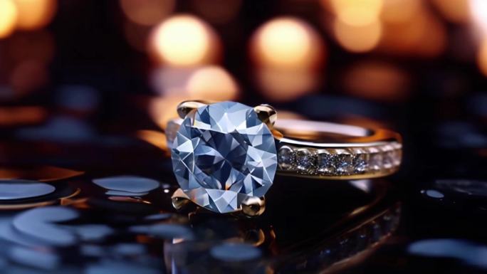 戒指钻石珠宝爱情婚戒订结婚奢侈品镜头钻戒