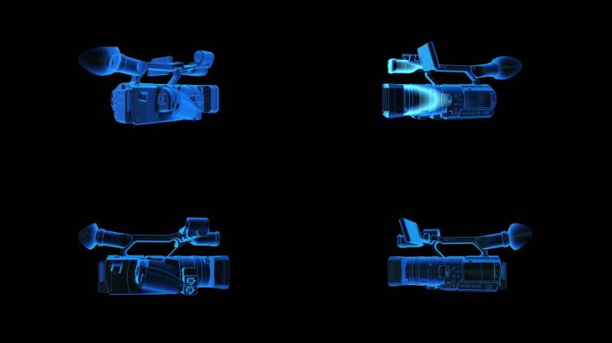 摄像机全息蓝色科技通道素材