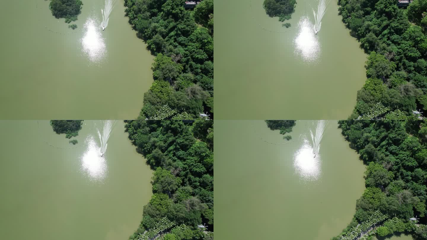 4K广东惠州西湖5A风景区游船航拍视频