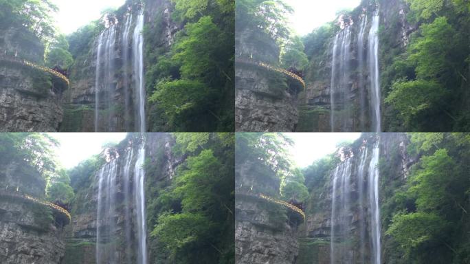 4K宜昌三峡大瀑布水流水瀑布自然风光视频