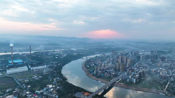 4K航拍衡阳耒阳城市风景耒水河畔合集2