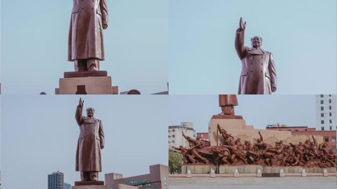 毛主席像沈阳中山广场雕像群(左右3D)