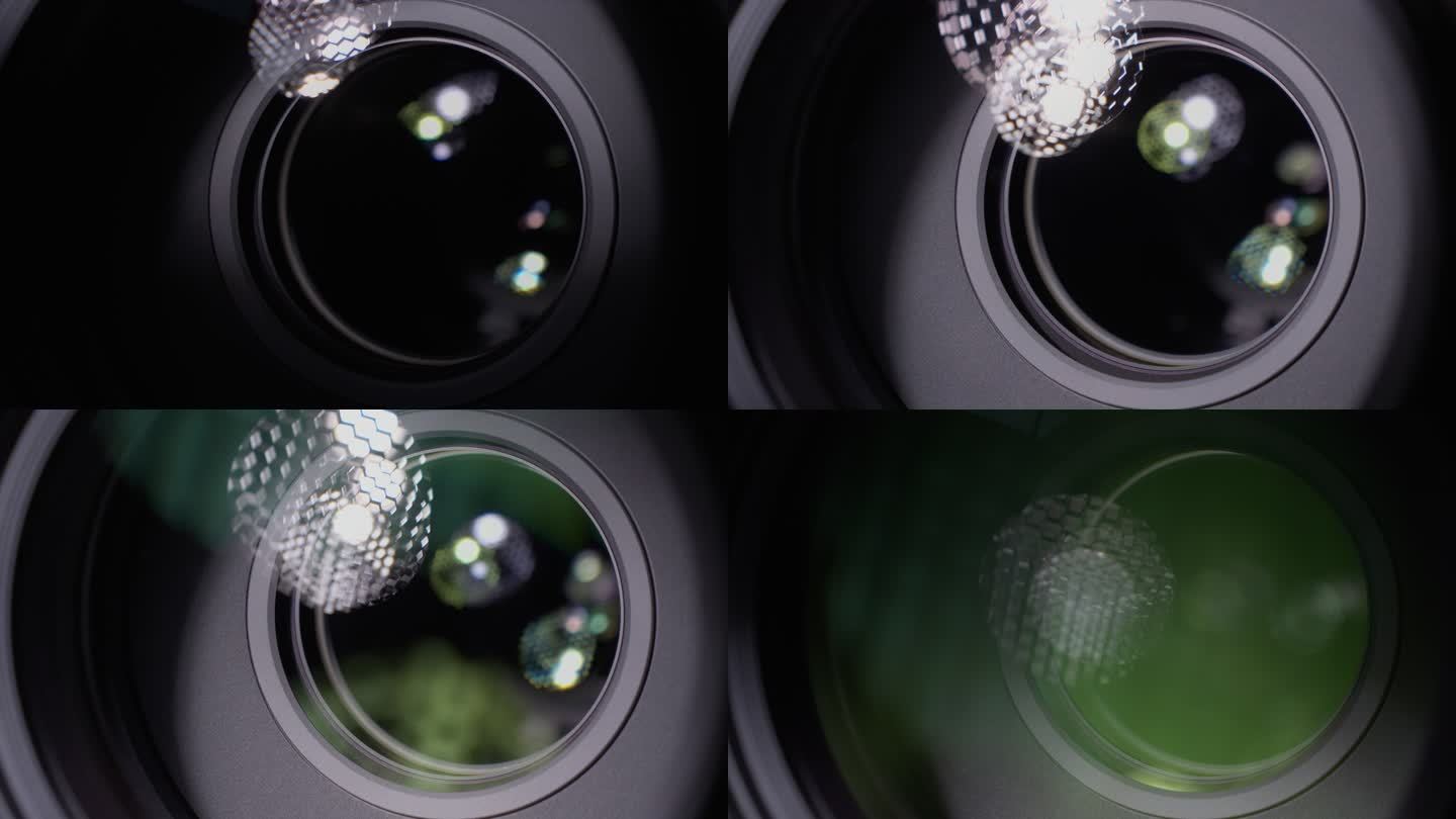 相机长焦镜头镀膜镜组特写