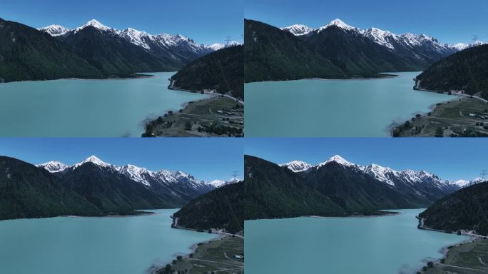4K 航拍西藏昌都然乌湖山水夏季风光