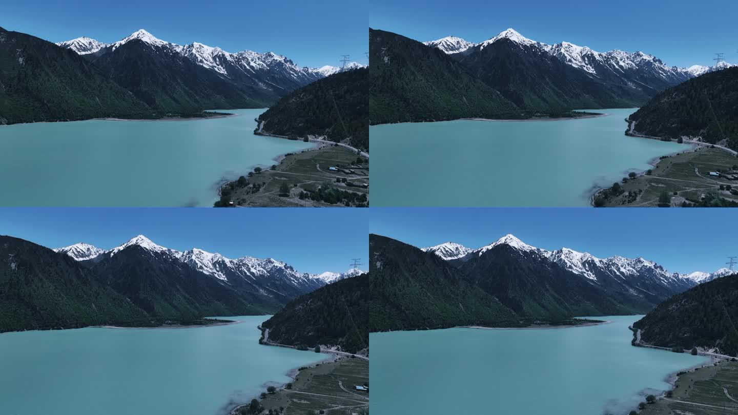 4K 航拍西藏昌都然乌湖山水夏季风光